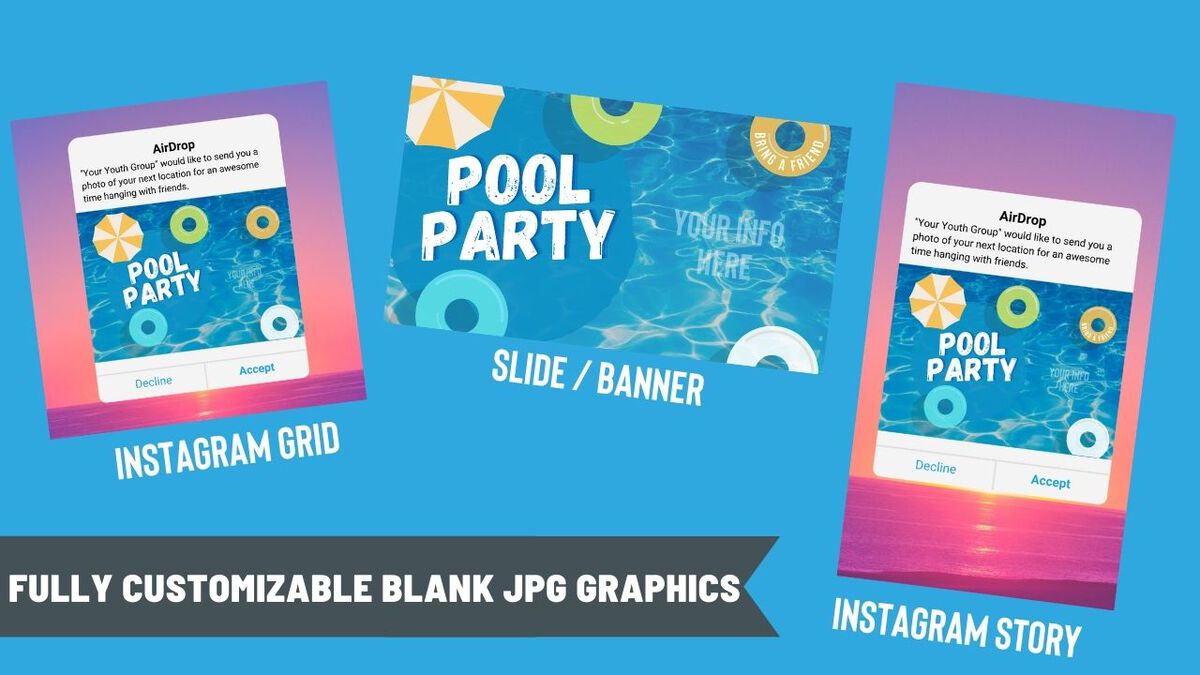 Pool Party Canva Graphics Kit image number null